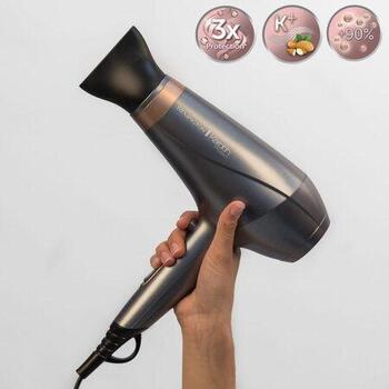Remington фен для волос AC8820, 2200 Вт, 3 температурных режима, ионизация, насадка-диффузор, серебристый (AC8820)