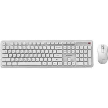 Gembird Клавиатура и мышь KBS-WPS-01-W-CYRL, 2.4GHz, 105 клавиш, 3 кнопки, белый, QWERTY, мультимедийные клавиши (KBS-WPS-01-W-CYRL)