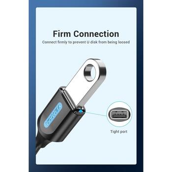 Vention USB 2.0 C мужской на A женский OTG кабель 0.15м черный, 0.15м, 480Мбит/с, прямой разъем (CCSBB)