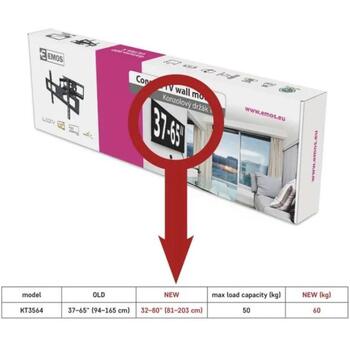 Emos televizora sienas stiprinājums KT3564, 32–80