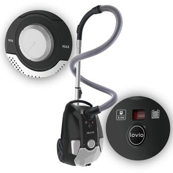 Lovio Пылесос LVBVC001, 700W, 4.45kg, 5l, HEPA H13, телескопическая труба, 10м радиус действия, дружелюбный к аллергикам (LVBVC001)