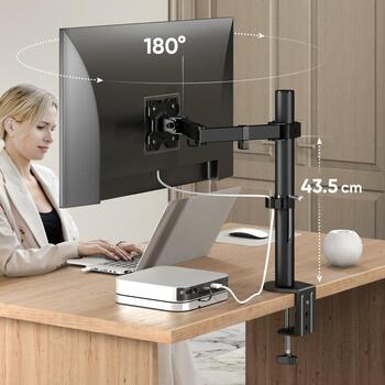 Onkron monitors kabeļa pagarinātājs D121E-B, 13-34 collas, maksimālā slodze 8 kg, VESA 75x75, 100x100 mm, slīpums -45° līdz +45° (D121E-B)