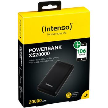 Intenso Power Bank XS20000 20000 мАч, Li-Polymer, 3.1 A, 1x USB-A, 1x USB-C, черный (7313550)