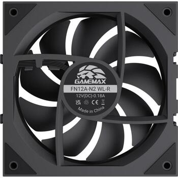 Gamemax Korpusa ventilators FN12A-N2 WL-R, 120mm, 58.6cfm, 800-2000rpm, Hidrauliskais gultnis, 30.6dBA (FN12A-N2 WL-R)