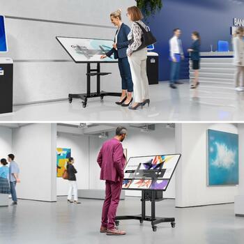 Onkron TV statīvs TS1380-B, 50-83 collu, maksimālā slodze 65.5 kg, VESA 100x100-800x500 mm, augstuma regulēšana 880-1200 mm (TS1380-B)