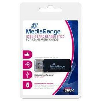 Mediarange Читатель карт памяти MRCS507, 5000 Mbit/s, USB 3.2 Gen 1, поддерживает MMC, SD, SDHC, SDXC, черный, 1 шт (MRCS507)