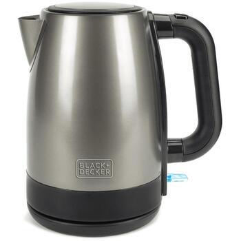 Black Decker электрический чайник BXKE2201E ES9580040B, 2200 W, 1.7 L, нержавеющая сталь, технополимер, моющийся фильтр (ES9580040B)