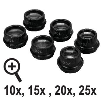 Yato Налобная лупа со светодиодной подсветкой YT-73840, 10x, 15x, 20x, 25x, 2 LED, 3x1.5V LR1130, ABS оправа, акриловые линзы (YT-73840)