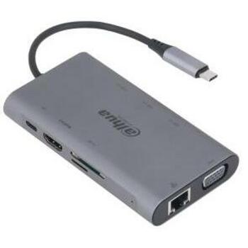 Dahua TC39 док-станция 9в1 USB-C, 1 HDMI, 1 RJ45, 3 USB 3.0, 1 SD, 1 15pin D-sub, 10 Гбит/с, 1000 Мбит/с (TC39)
