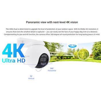 Ezviz H80x CS-H80-8MP-2MP-4mm, 8MP+2MP, 4K, 360°/90°, IP65, цветное ночное видение, AI-детекция, MicroSD до 512GB, Wi-Fi (CS-H80-8MP-2MP-4mm)