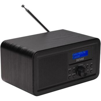 Denver DAB-30 Black 111111000450, DAB+/FM радио, 1.05кг, 20.1x10.3x14.3см, LCD, 10W/1W RMS, будильник, телескопическая антенна (111111000450)