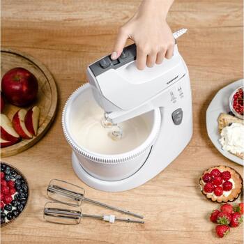 Zelmer Миксер ZHM2559 70305411P, 750 Вт, 5 скоростей, 3 л, TURBO, мягкое прикосновение, венчик, крюки для теста (70305411P)