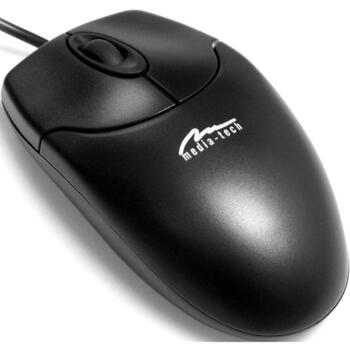 Media-Tech optiskā pele MT1075K-PS2, 800 cpi, PS/2, 3 pogas, 1.5m vads, melna (MT1075K-PS2)