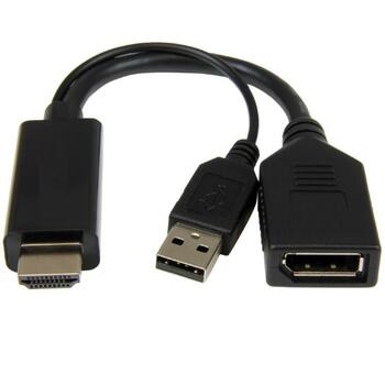 Gembird адаптер HDMI на DisplayPort, 4K, черный, 1 DisplayPort (A-HDMIM-DPF-01)