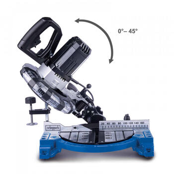 Scheppach торцовочная пила HM210L 5901226901, 210мм, 1500Вт, 4900об/мин, 45°, 220-240В, лазер (5901226901)