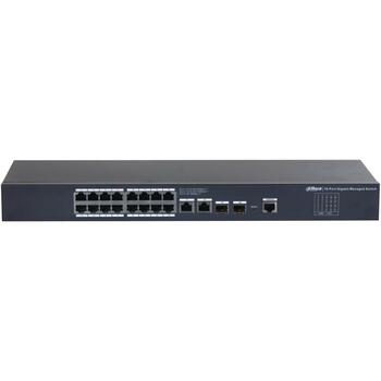 Dahua SG4020 управляемый коммутатор, 20 портов, 10/100/1000 Мбит/с, 56 Гбит/с, 12 В, 4000 VLAN, 2 SFP слота, черный (SG4020)