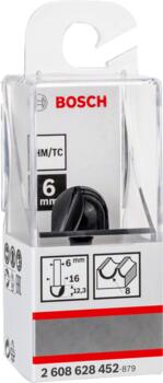 Padziļinājumu frēze 6 mm R1 8 mm, D 15,9 mm, Rokas frēzēm, malu frēzēm IELIEKTO GROPJU FRĒZE STANDARD FOR WOOD, 2608628452, BOSCH (2608628452)