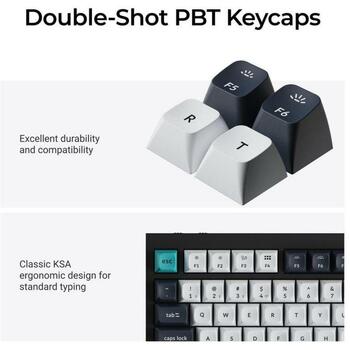 Keychron Клавиатура Q1M-M4 RGB, 81 клавиша, 2.4 GHz, Bluetooth 5.1, механические переключатели, PBT клавиши, 1000 Гц, черный (Q1M-M4)