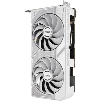 Asus Видеокарта DUAL-RTX5060-O8G-WHITE, 8 ГБ GDDR7, 3840 CUDA ядер, 2.5 слота, PCIe 5.0, 2 вентилятора, 7680 x 4320 (DUAL-RTX5060-O8G-WHITE)