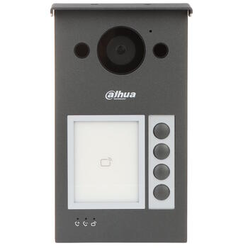 Dahua IP домофон 4-кнопочная внешняя панель 2 MP HD камера двусторонний аудио IR ночное видение IK08 защита PoE/DC12 V RFID разблокировка VTO3312Q-P Серый/Металлический (VTO3312Q-P)