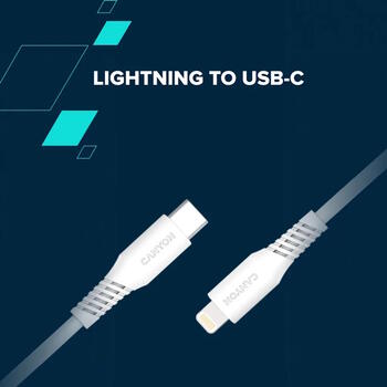 Vads ar USB C līdz Lightning savienojumu un 27 W ātro uzlādi CLN30SC C-L 2 m Balts CNS-CLN30SC20W CANYON (CNS-CLN30SC20W)