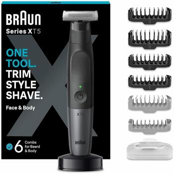 Braun XT5300 бритва для лица и тела, лезвие 4D, 450x/с, водонепроницаемый, беспроводной, 45 мин (XT5300)