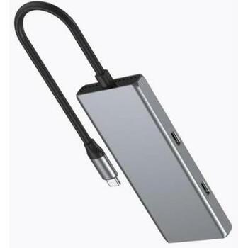 Gembird USB centrmezgls UHB-CM-U310-A2C2-01 4-porti, USB 3.2, 10 Gbps, metāla dizains (UHB-CM-U310-A2C2-01)
