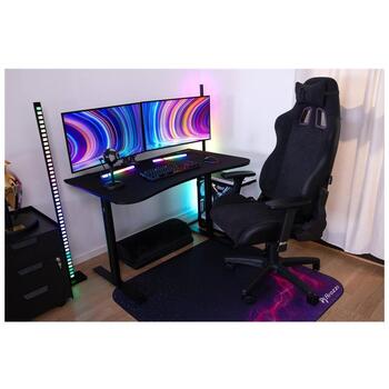 Arozzi Gaminga galds ARENA-SMALL-PBK, 71cm, 114cm, 71.1cm, T-veida, tērauds, pilnīga virsma, kabelis, monitora stiprinājums (ARENA-SMALL-PBK)