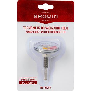 Browin 101250 termometrs BBQ dūmotavai, 0-250°C, 6cm, nerūsējošais tērauds, analogais (101250)