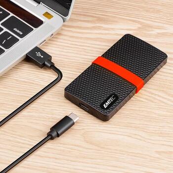 Emtec Портативный SSD ECSSD2TX200, 2 TB, USB-C 3.2 Gen 1, до 450 MB/s, совместим с Windows и Mac (ECSSD2TX200)