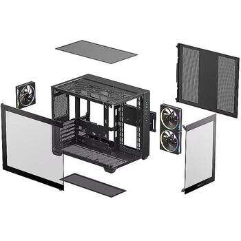 Deepcool Korpuss CG330 3F, R-CG330-BKNGM3-G, 1+1 x 3.5