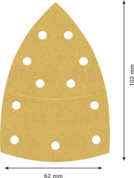 Ekspertu C470 smilšpapīrs, ātra krāsu un koka slīpēšana, 102x62 mm, 180 graudi, 11 caurumi, 10 gab., 2608900889, BOSCH (2608900889)