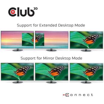 Club3D dokstacija CSV-1564W65 4K Ultra HD, 100 W, 2x USB 3.2 Gen 1 Type-A, 2x USB 3.2 Gen 1 Type-C, 1x HDMI, 1x DisplayPort (CSV-1564W65)
