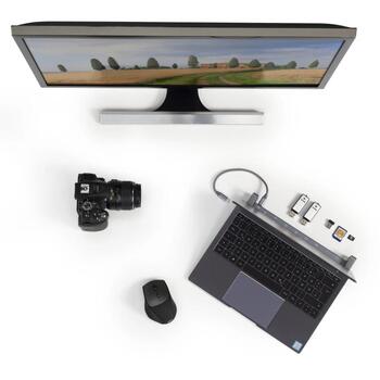 Hama док-станция USB C 00200103, 9 портов, 5 Гбит/с, USB-C, HDMI, Ethernet, SD/microSD считыватель (00200103)