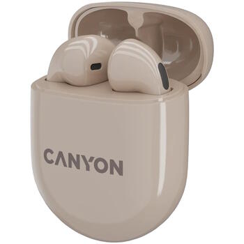 Беспроводные TWS наушники с Bluetooth соединением TWS-6 Бежевые CNS-TWS6BE CANYON (CNS-TWS6BE)
