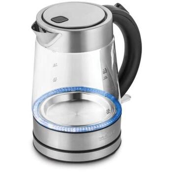 Zelmer Чайник ZCK8013 71507063P, 2200 W, 1.7 л, нержавеющая сталь/черный, скрытый нагревательный элемент, LED подсветка (71507063P)