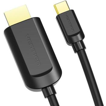 Vention Видео кабель адаптер CGUBH 2м, USB Type-C, HDMI, 3840 x 2160, 30Гц, 3 слоя защиты, черный (CGUBH)
