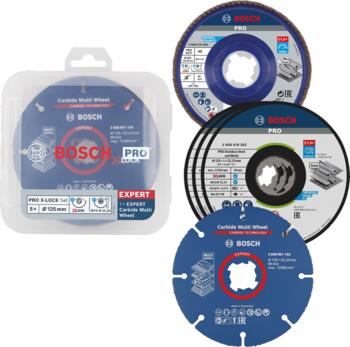 X-LOCK Starter Kit 125 mm komplekts, Mazām leņķa slīpmašīnām PRO CUTTING AND GRINDING SET, 2608619374, BOSCH (2608619374)