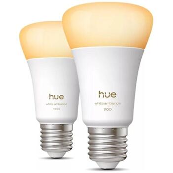 Philips Hue WA 1100 A60 2P EU, LED spuldze, E27, 8.1 W, 1100 lm, 1000-20000 K, Bluetooth, Zigbee, 2 gab. (8720169364868)