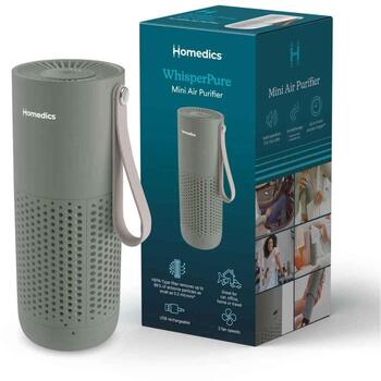Homedics Очиститель воздуха AP-P59GN-WW, 17.5x8x7см, 17.5-34.0дБ, HEPA угольный фильтр, 3 скорости, USB-C, 8ч работы (AP-P59GN-WW)