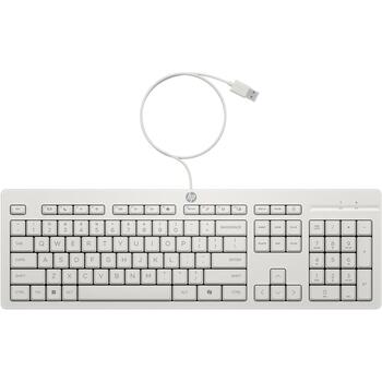HP 225 проводной комплект мыши и клавиатуры AW5S6AA#ABB, USB, 1200 DPI, оптическая, 3 кнопки, полноразмерная, белый, 1.8 м (AW5S6AA#ABB)