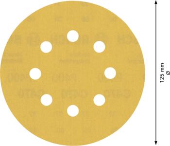 C470 smilšpapīrs 125 mm G400, 50 gab, Ekscentra slīpmašīnām, orbitālajām slīpmašīnām EXPERT C470 SLĪPDISKI, 2608900916, BOSCH (2608900916)