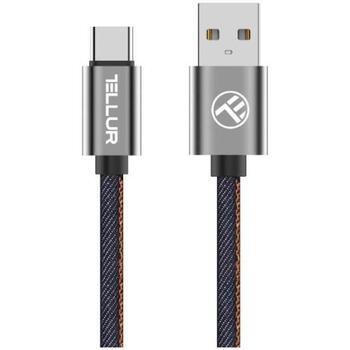 Tellur TLL155381 кабель данных, USB на Type-C, 1м, джинсовая ткань (TLL155381)