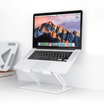 Media-Tech Подставка для ноутбука MT2661W, 10–17 дюймов, белая, углеродная сталь, алюминий, 1.2кг, регулируемая высота (MT2661W)