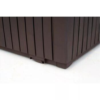 Keter Springwood Storage Box 305L коричневый, 29202378590, 305L, 123x53x57см, устойчив к погоде, сиденье для 2 (29202378590)