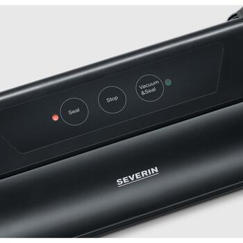 Severin Вакуумный упаковщик 3610, 110 W, 390 mm, 70 mm, 160 mm, Сенсорное управление, Индукционная лампа, 500 mbar, 10 пакетов (3610)