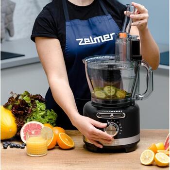 Zelmer Кухонный комбайн ZFP9000B 70505446P, 2000W, 6 скоростей, 3л чаша, 1.75л блендер, пластик, стекло, автоматические режимы (70505446P)
