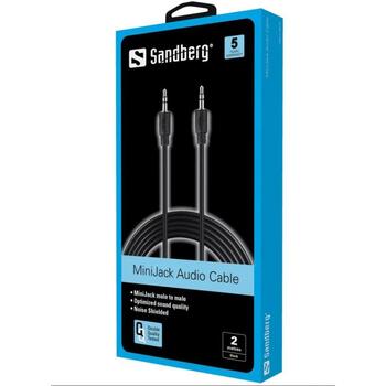 Sandberg MiniJack кабель 501-24, 2 м, 3.5mm TRS, 3.5mm TRS, мужской, прямой, RoHS (501-24)