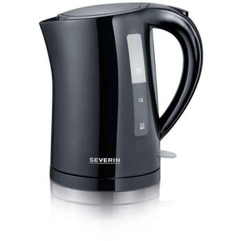 Severin Чайник WK 3498, 2200 W, 1,5 л, черный, скрытый нагревательный элемент, 360° поворотная база, индикатор уровня воды (WK 3498)