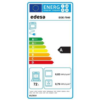 Edesa Духовка EOE-7040 BK 921270224, 70 L, 2200 W, 1 духовка, Электрическая плита, Гриль, LCD, A, 11 программ (921270224)